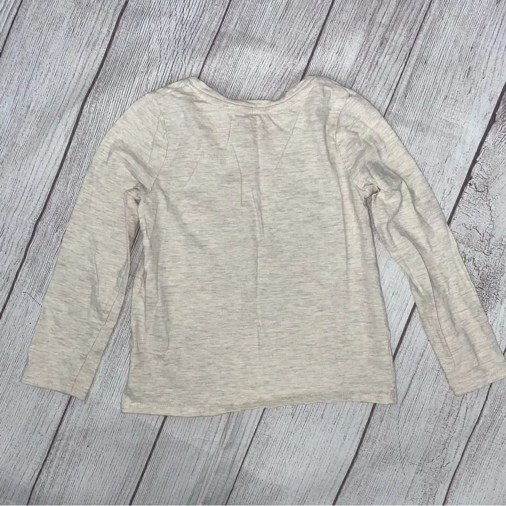 Cat & Jack longsleeve floral print top gold and tan girls size 5T